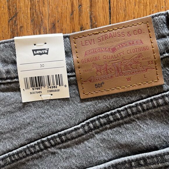 Levi’s 501 High Rise Original Denim Cut-Off Shorts Washed Black Size 30 NWT - Picture 5 of 13